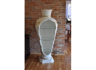 Vitrine Bar Hoekrek Glas Amfora Vaas Bodemvaas Kast Vitrinekast Lamp