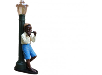 Ontwerp jongen met mondharmonica figuur standbeeld sculptuur beeldjes sculpturen 7078 Nieuw
