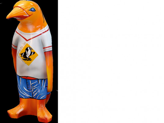 Ontwerp Luxe XXL 67cm Figuur Sculptuur Handgemaakt Pinguïn Diersculpturen Figuren.