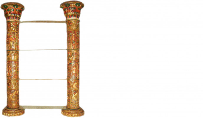 Regal Glas Vitrine Egyptische Regale Vitrinen XXL Pilaren 240cm Pilaar Egypte Nieuw