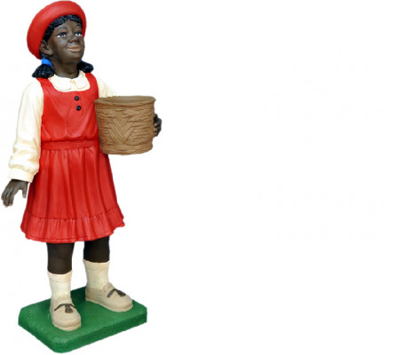 Ontwerp Zwarte Kind Meisje Figuur Standbeeld Sculptuur Figuren Sculpturen Decoratie 7061