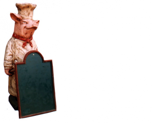 Restaurant Ständer Tafel Steak Figur Statue Skulptur Figuren Skulpturen Gastro   Restaurant Stand Tafel Biefstuk Figuur Standbeeld Sculptuur Figuren Sculpturen Horeca