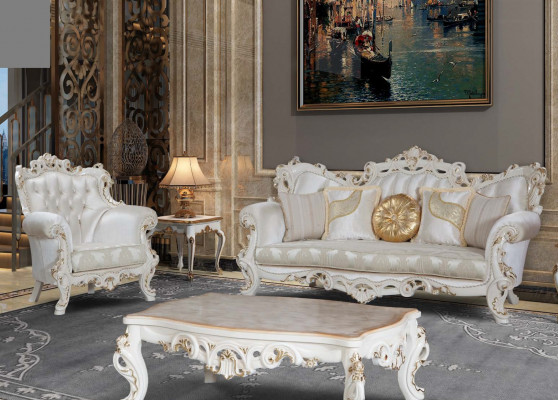 Chesterfield bankstel bekledingset 3+1 zits wit textiel driezitsbank salontafel