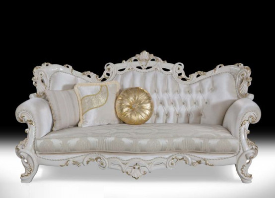 Chesterfield bankstel bekledingset 3+1 zits wit textiel driezitsbank salontafel
