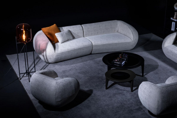 Grijze luxe bankstel vierzits fauteuil luxe bankstel textielmeubelen