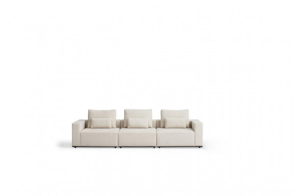 Witte vierzits luxe gestoffeerde vierzits textiel woonkamer meubilair ontwerp.