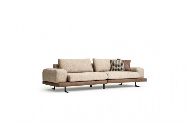 Beige bank Luxe driezitsbank Moderne stijl Woonkamer Bank Meubels