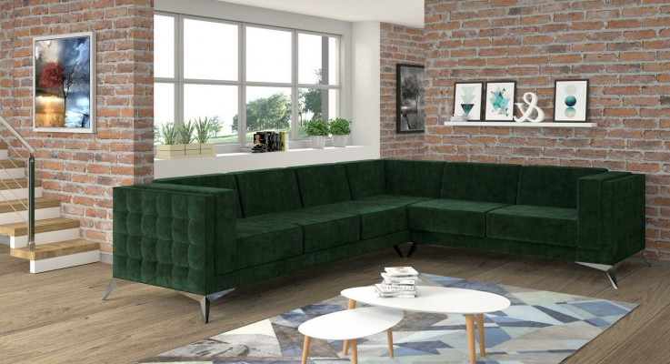 Stof L-vorm bank woonlandschap hoekbank set design modern bank modern nieuw