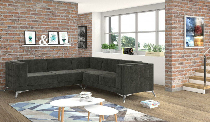 Woongebied hoekbank L-vorm bank bank decor ontwerp bank stof modern