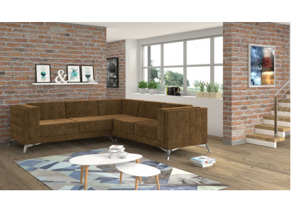 Ontwerp hoekbank bank L-vorm bank bekleding klassieke banken hoekbanken bruin nieuw