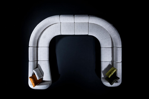 Sofa U-vorm Luxe Woonkamer Design Modern Textiel Bankstel