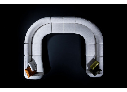 Sofa U-vorm Luxe Woonkamer Design Modern Textiel Bankstel