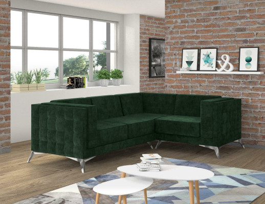Hoekbank L-vorm Bank Bank Ontwerp Bankstel Bekleding Textiel Modern Hoekbank Groen