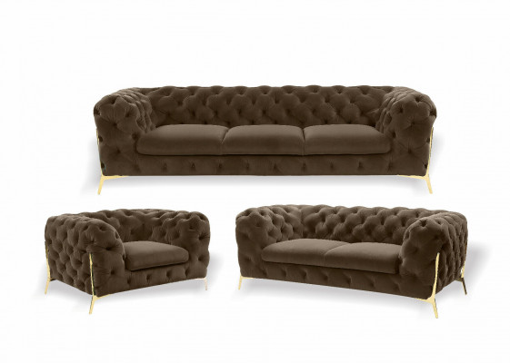 Luxe Chesterfield gestoffeerde fluwelen bankstel 3+2 zits bankstel set garnituur