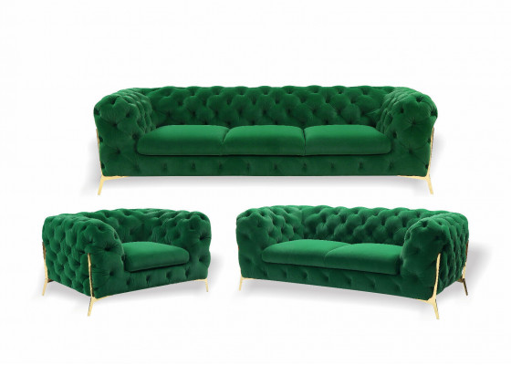 Luxe Chesterfield gestoffeerde fluwelen bankstel 3+2 zits bankstel set garnituur