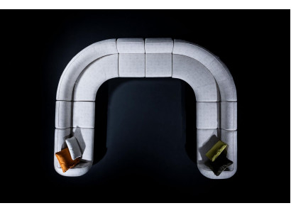 Ontwerper hoekbank woonkamer luxe gestoffeerde sofa textiel meubelstijl