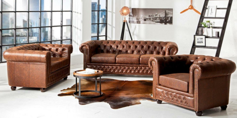 Sofaset 3+2+1 Zits Relax Design Bankstellen Beklede Bankstellen Leer