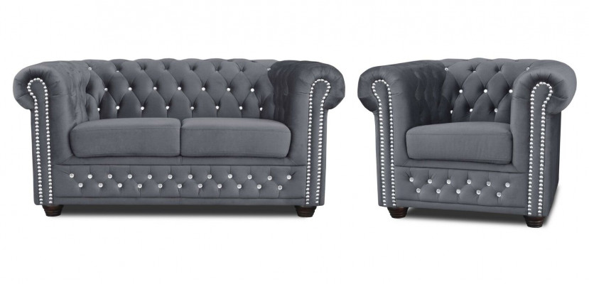 Chesterfield bankstel 2+1 zits design bank gestoffeerde bankstel set nieuw