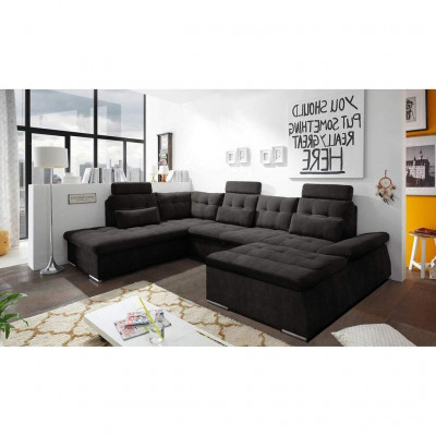 Hoekbank U-vorm Bank Design Bekleding Modern Textiel Opbergbox Slaapfunctie