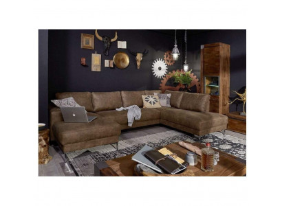 Hoekbank U-vorm landelijke inrichting sofa bankstel vintage