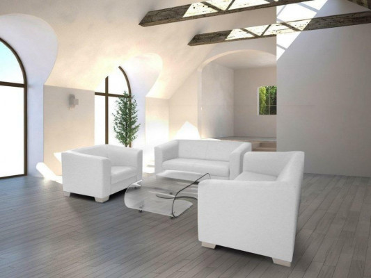 Sofa set 3+2+1-zits set Design banken Bekleding Relax Leder Banken