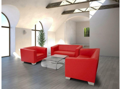 Sofa set 3+2+1-zits set Design banken Bekleding Relax Leder Banken
