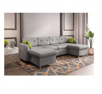 Woonlandschap bedfunctie stoffen hoekbank U-vorm decor bank ontwerp bekleding