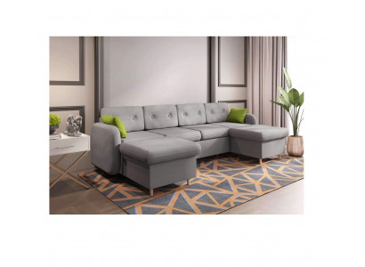 Woonlandschap bedfunctie stoffen hoekbank U-vorm decor bank ontwerp bekleding
