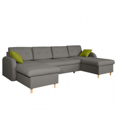 Ontwerp hoekbank U-vorm slaapfunctie bank leer textiel banken slaapbank.