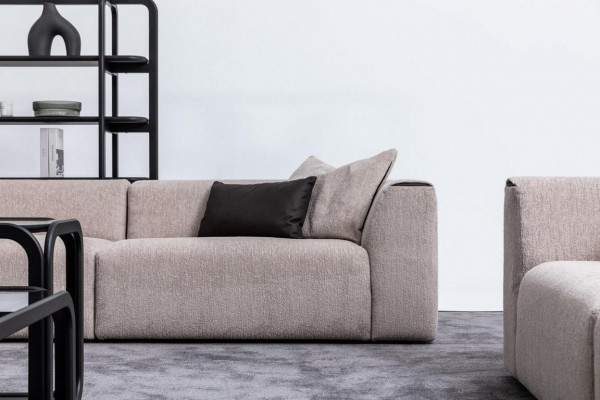 Moderne bankstel vijfzits driepersoons hoekbank stoffen bankstel