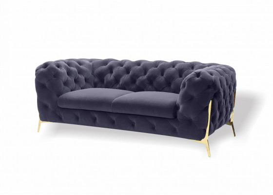 Chesterfield fluwelen designerbank 2-zits bank textiel fluweel set met gouden poten