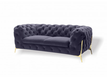 Chesterfield fluwelen designerbank 2-zits bank textiel fluweel set met gouden poten