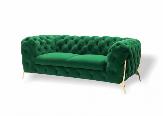 Chesterfield fluwelen designerbank 2-zits bank textiel fluweel set met gouden poten
