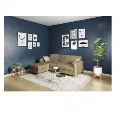 Hoekbank L-vorm Bank Woonlandschap Set Bekleding Ontwerp Slaapfunctie Modern