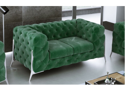 Chesterfield Bank 2-zits gestoffeerde zit stof textielbanken leren banken bank