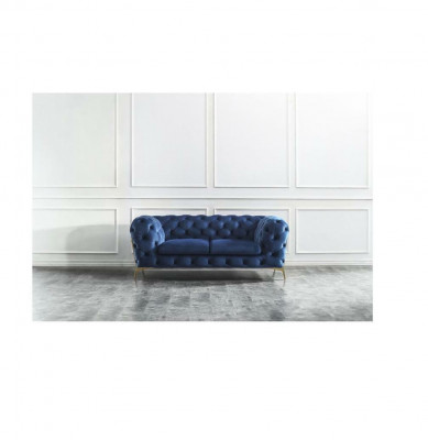 Luxe 2-zits bank gestoffeerde bank lederen stoffen bank chesterfield set nieuw