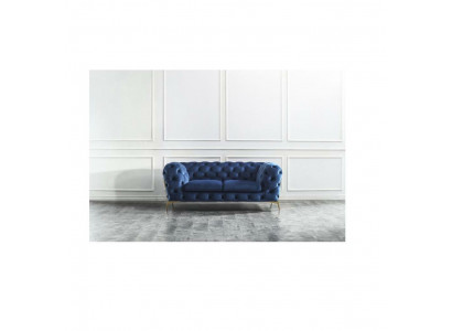 Luxe 2-zits bank gestoffeerde bank lederen stoffen bank chesterfield set nieuw