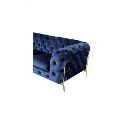 Luxe 2-zits bank gestoffeerde bank lederen stoffen bank chesterfield set nieuw