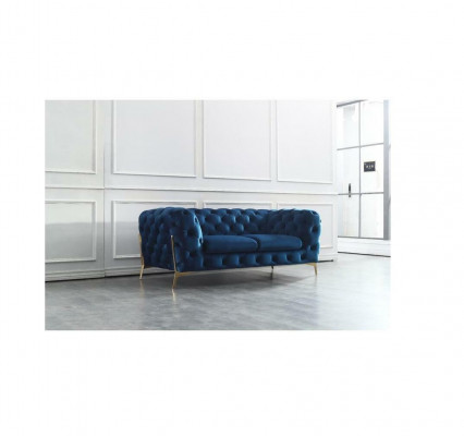 Luxe 2-zits bank gestoffeerde bank lederen stoffen bank chesterfield set nieuw