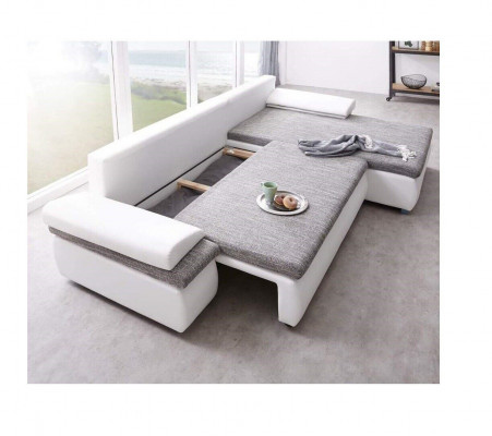 Ontwerp hoekbank slaapbank met bedfunctie bank leder textiel gestoffeerde banken stof