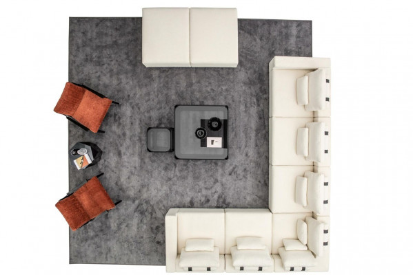 Sofagroep L-vormige designer gestoffeerde bank ontwerp fauteuil gestoffeerd meubilair hoekbank.