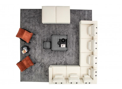 Sofagroep L-vormige designer gestoffeerde bank ontwerp fauteuil gestoffeerd meubilair hoekbank.
