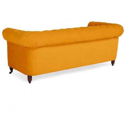 Klassieke Chesterfield meubels Driezitsbank Stoffen bankstel Luxe design Oranje