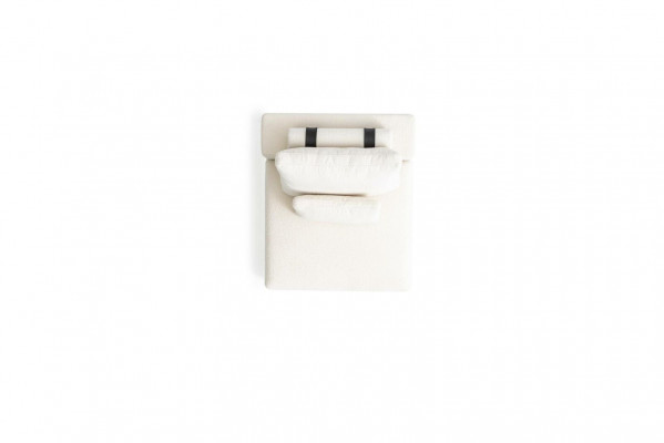Witte woonlandschap woonkamer L-vorm bank stoffering designer meubelen stijl