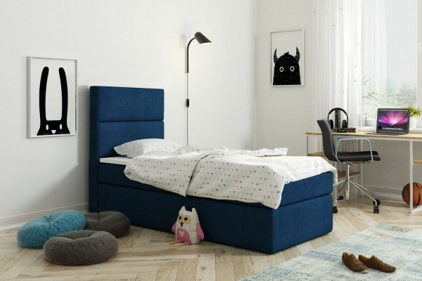 Bed Boxspring Blau Design Bed Big Upholstered Hotel Marriage Luxury Beds 80x200cm New