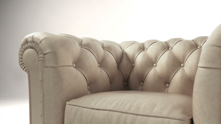 Edeler Design Chesterfield gestoffeerde fauteuil tv-zithoek loungeclub textiel