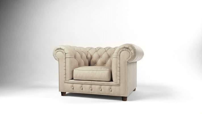 Edeler Design Chesterfield gestoffeerde fauteuil tv-zithoek loungeclub textiel