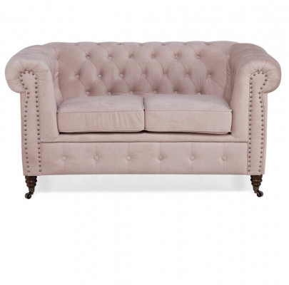 Luxe 2-zits bank gestoffeerde bank van textiel stof Bankstel Chesterfield Nieuw