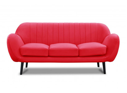 Driedelige bank gestoffeerd designbank 3-zitsbank woonkamer rood luxe bankstellen