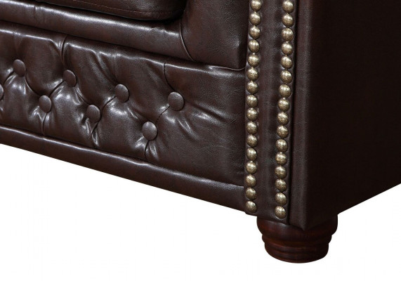 Design Bank 2-zits Bank Chesterfield Bekleding Set Leer Textiel Nieuw